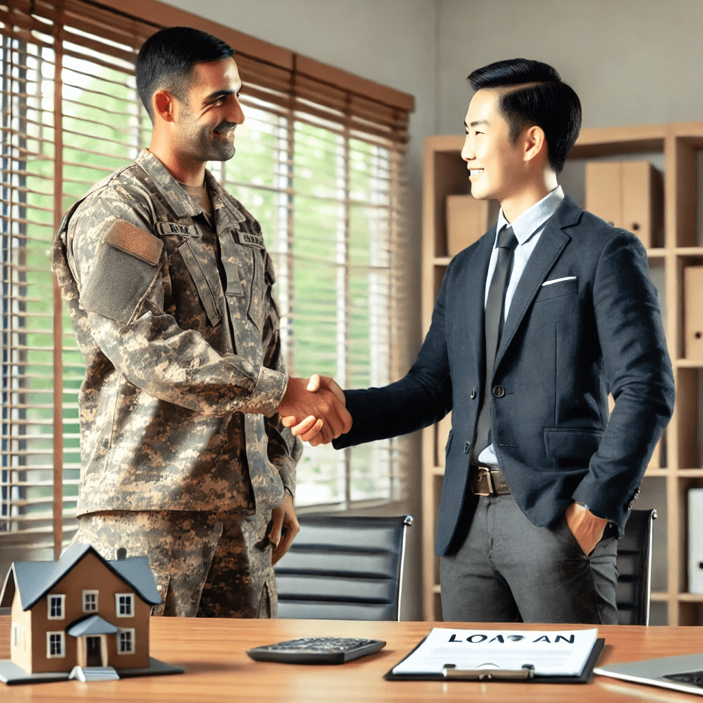 軍人將貸款任務交給貸款經理人,顯示信任感與安心感。