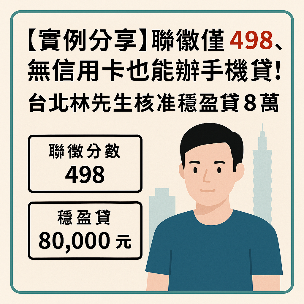 聯徵僅 498、無信用卡成功核准手機貸 8 萬元,台北林先生真實案例分享