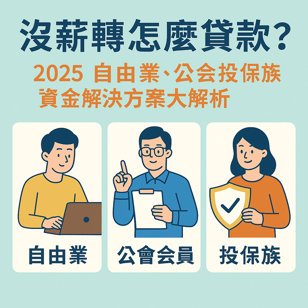 沒薪轉也能貸款？2025自由業與公會投保族可行貸款方案整理